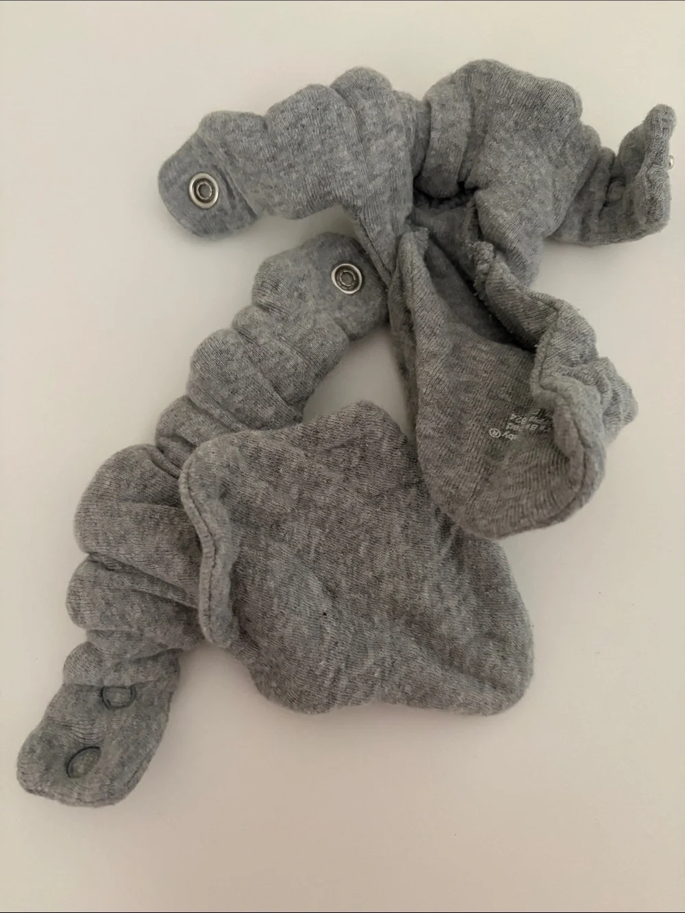 Gray Burts Bees Adjustable Organic Cotton Booties Size 3-6 Months